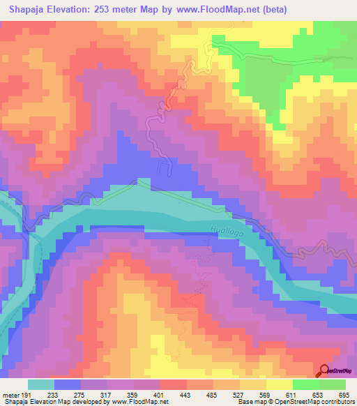 Shapaja,Peru Elevation Map