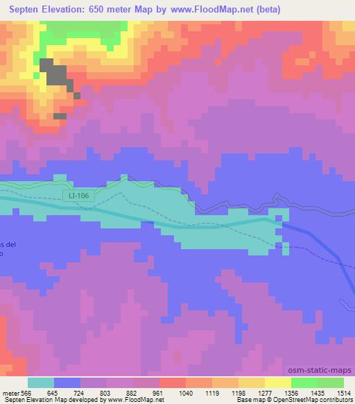 Septen,Peru Elevation Map