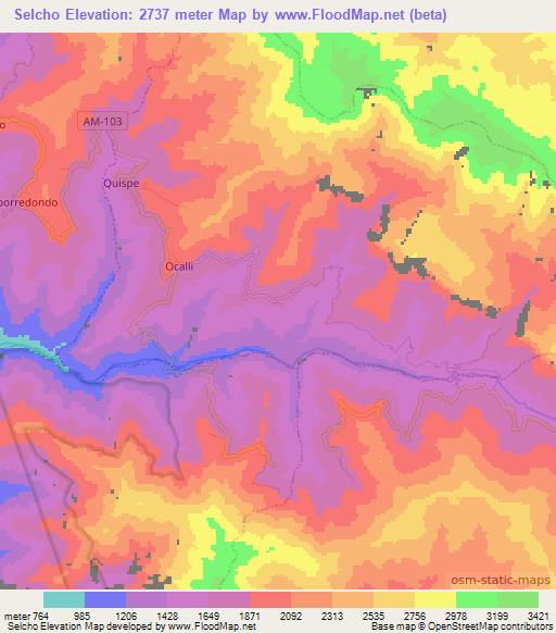 Selcho,Peru Elevation Map