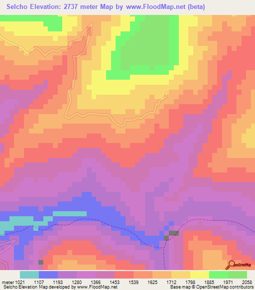 Selcho,Peru Elevation Map