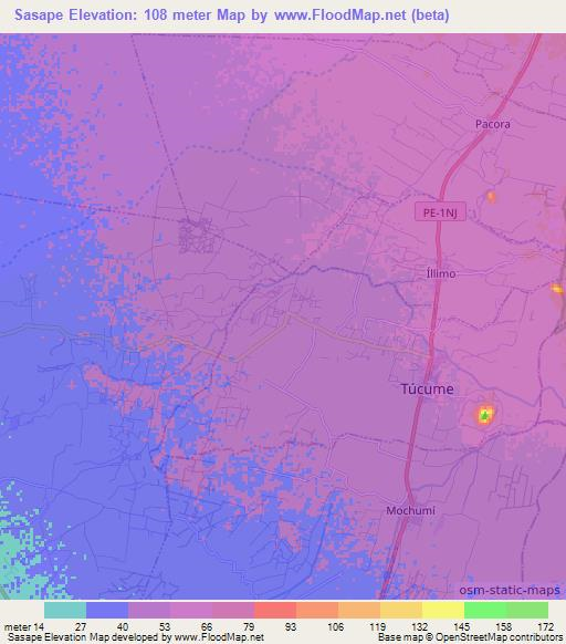 Sasape,Peru Elevation Map