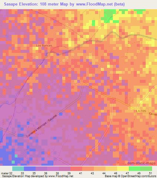 Sasape,Peru Elevation Map