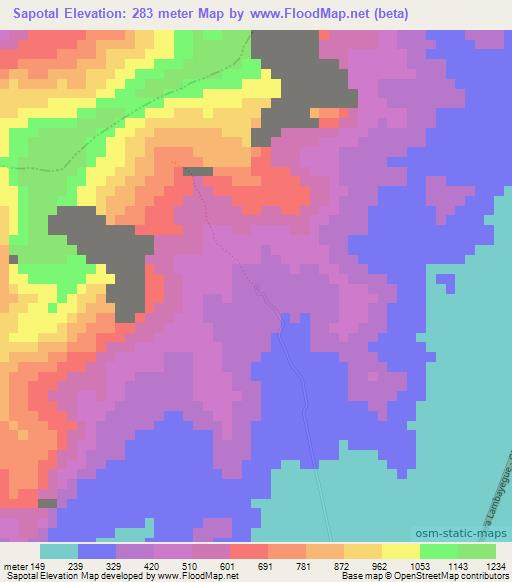 Sapotal,Peru Elevation Map