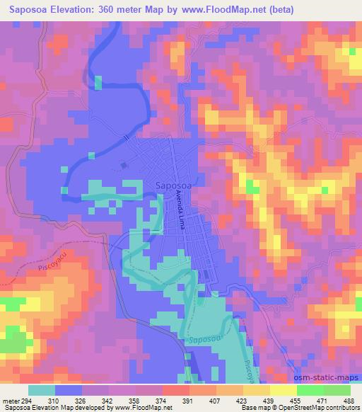 Saposoa,Peru Elevation Map