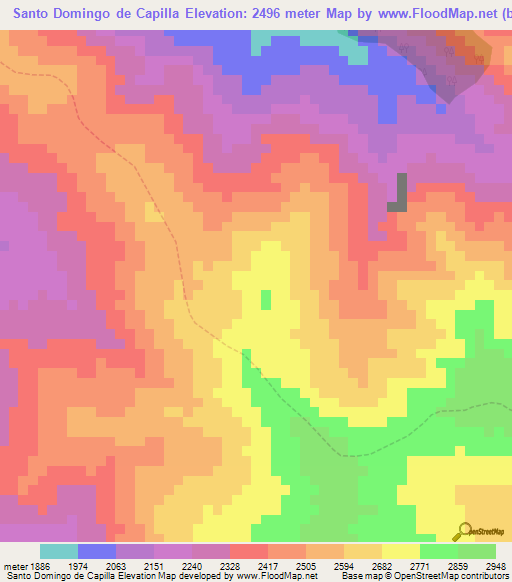 Santo Domingo de Capilla,Peru Elevation Map