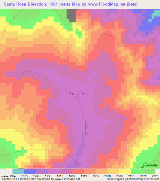 Santa Rosa,Peru Elevation Map