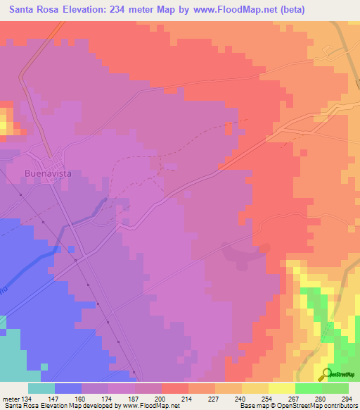 Santa Rosa,Peru Elevation Map