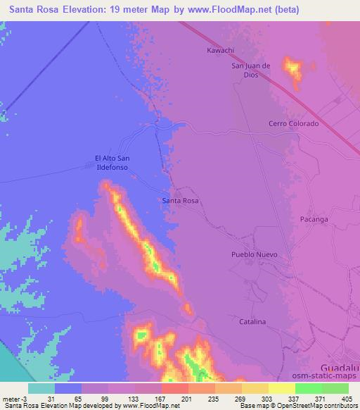 Santa Rosa,Peru Elevation Map