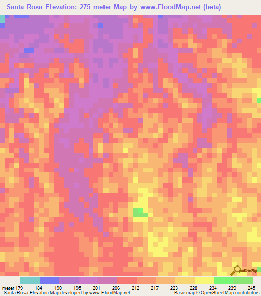 Santa Rosa,Peru Elevation Map