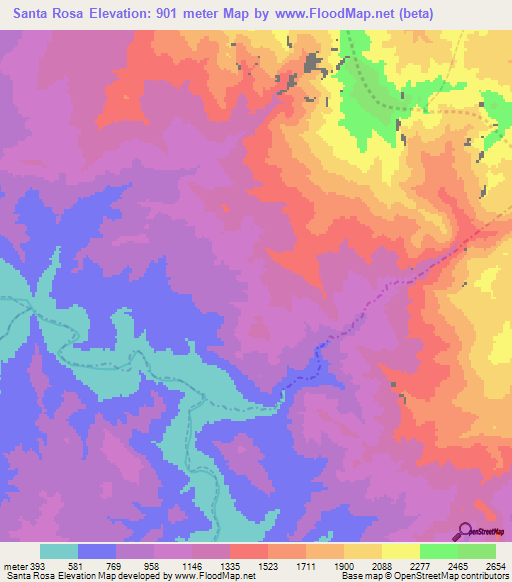 Santa Rosa,Peru Elevation Map