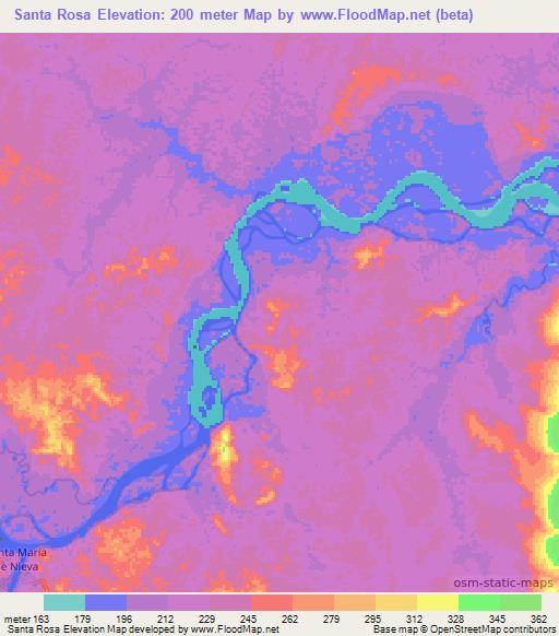 Santa Rosa,Peru Elevation Map