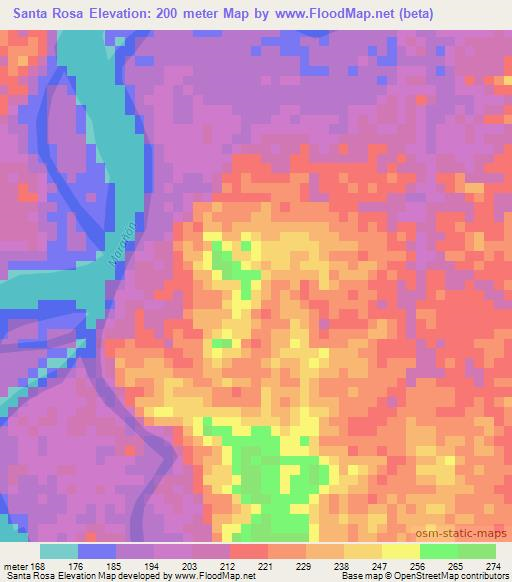 Santa Rosa,Peru Elevation Map
