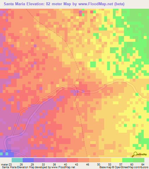 Santa Maria,Peru Elevation Map