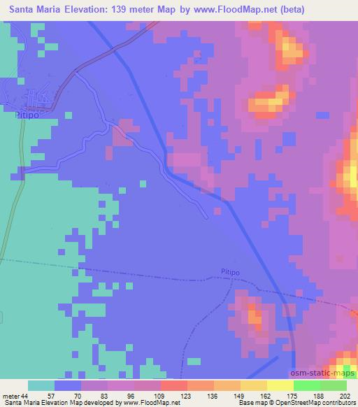 Santa Maria,Peru Elevation Map