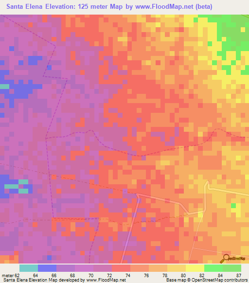 Santa Elena,Peru Elevation Map