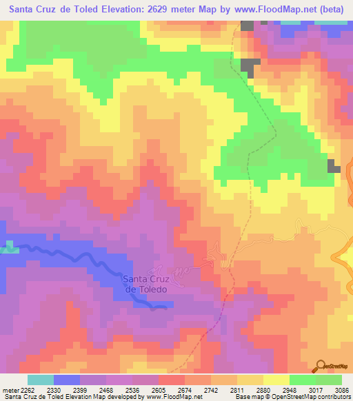 Santa Cruz de Toled,Peru Elevation Map