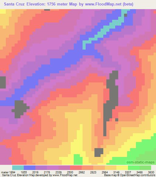 Santa Cruz,Peru Elevation Map