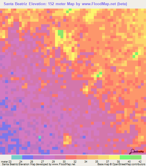 Santa Beatriz,Peru Elevation Map