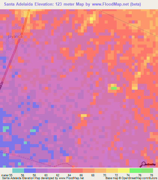 Santa Adelaida,Peru Elevation Map