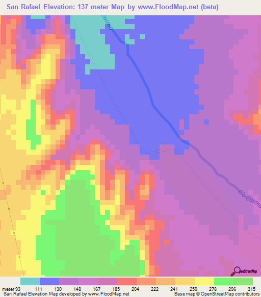San Rafael,Peru Elevation Map