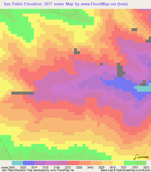 San Pablo,Peru Elevation Map