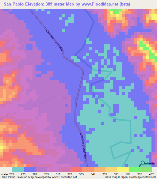 San Pablo,Peru Elevation Map