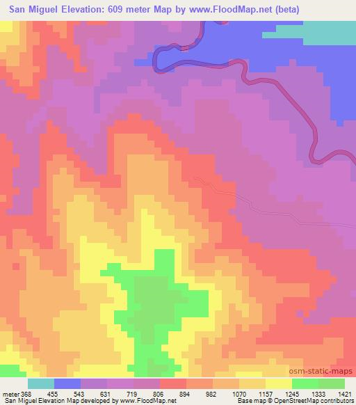 San Miguel,Peru Elevation Map