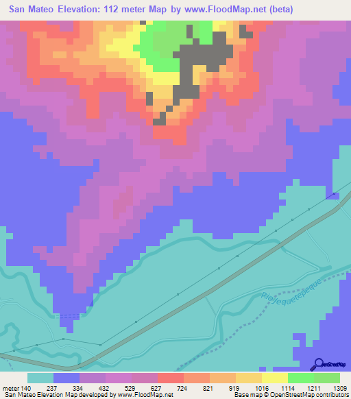 San Mateo,Peru Elevation Map
