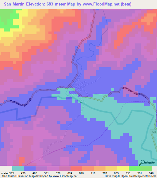 San Martin,Peru Elevation Map