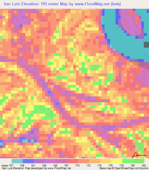 San Luis,Peru Elevation Map