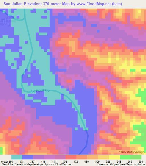 San Julian,Peru Elevation Map