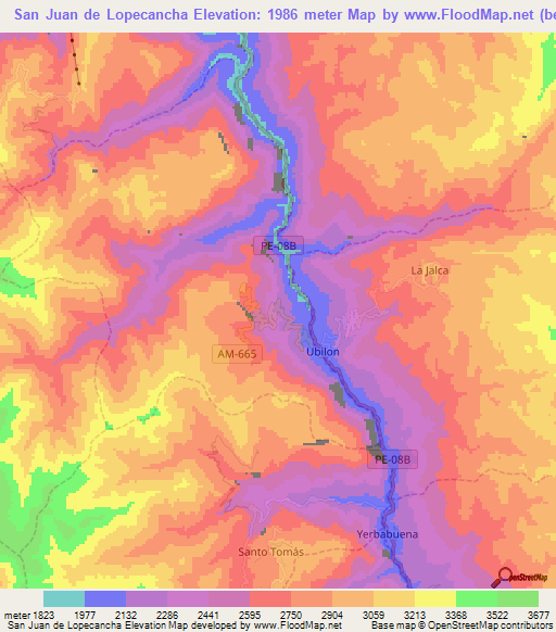 San Juan de Lopecancha,Peru Elevation Map