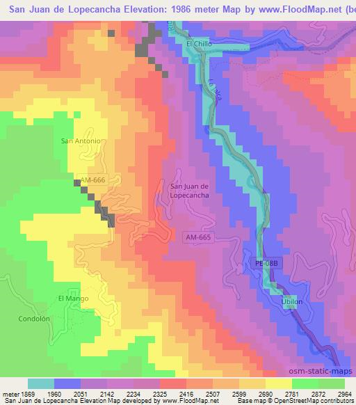 San Juan de Lopecancha,Peru Elevation Map