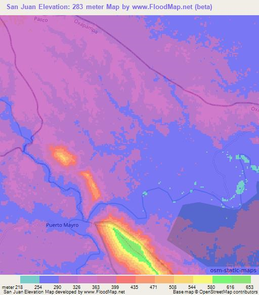San Juan,Peru Elevation Map