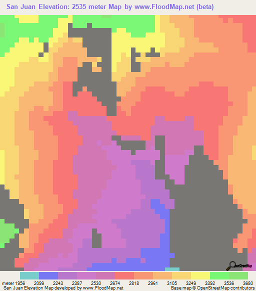 San Juan,Peru Elevation Map