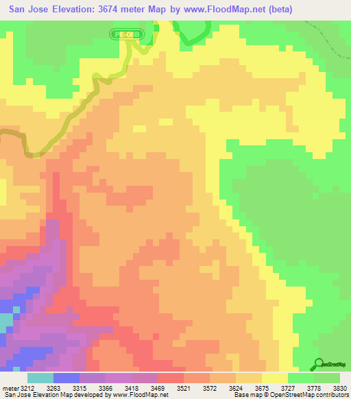 San Jose,Peru Elevation Map