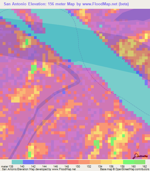 San Antonio,Peru Elevation Map