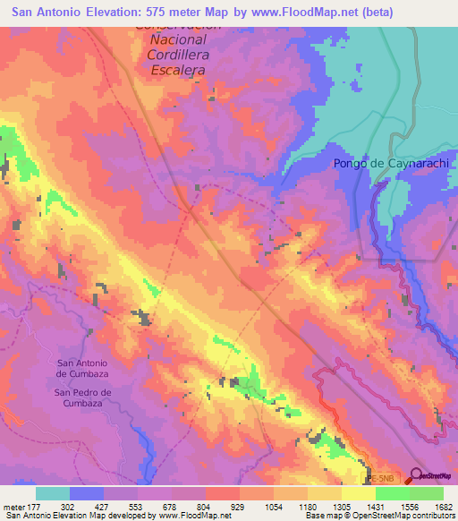 San Antonio,Peru Elevation Map