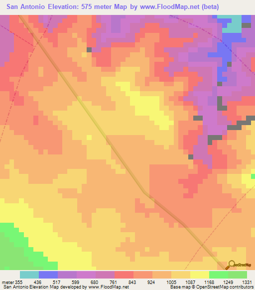 San Antonio,Peru Elevation Map