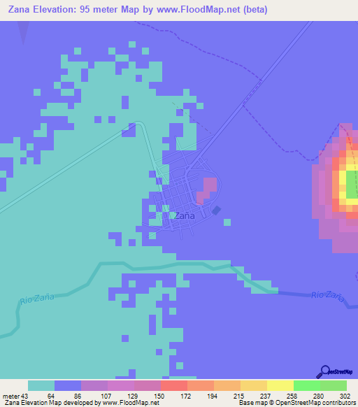 Zana,Peru Elevation Map