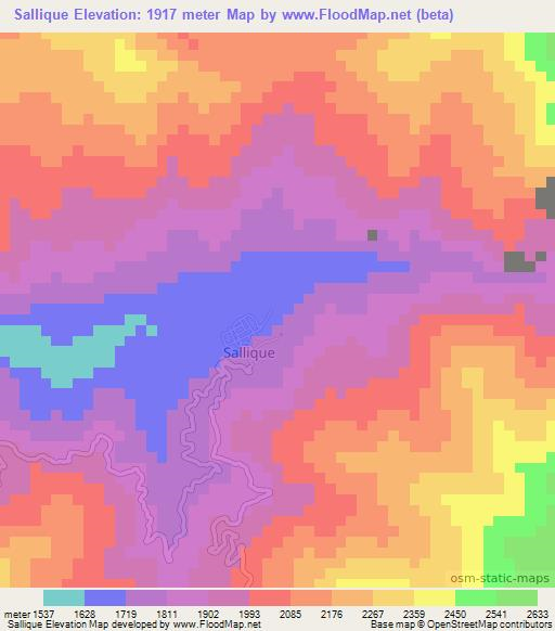Sallique,Peru Elevation Map