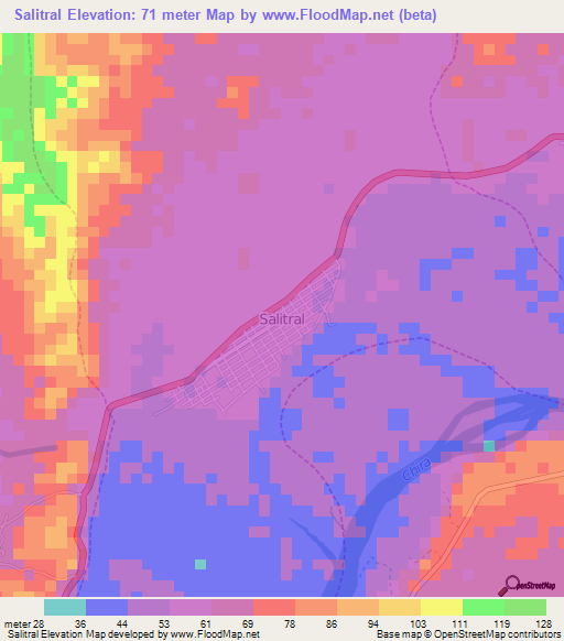 Salitral,Peru Elevation Map