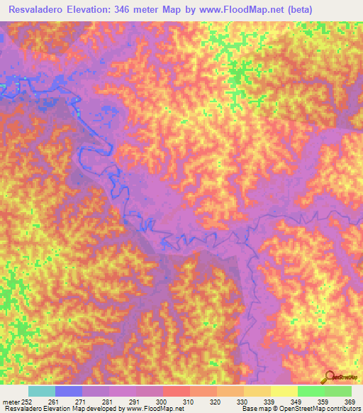 Resvaladero,Peru Elevation Map