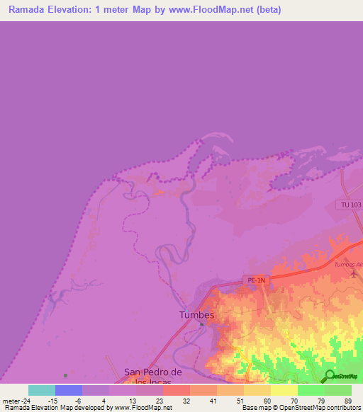 Ramada,Peru Elevation Map