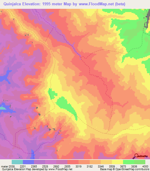 Quinjalca,Peru Elevation Map