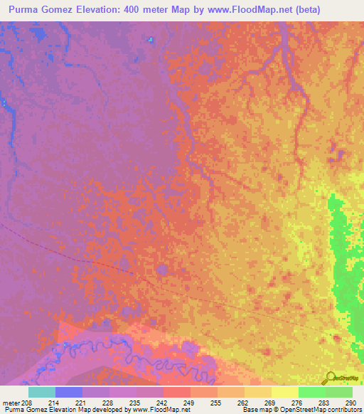 Purma Gomez,Peru Elevation Map