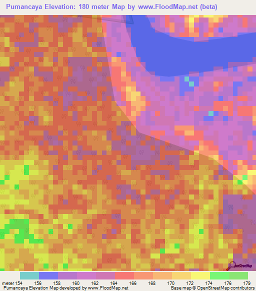 Pumancaya,Peru Elevation Map