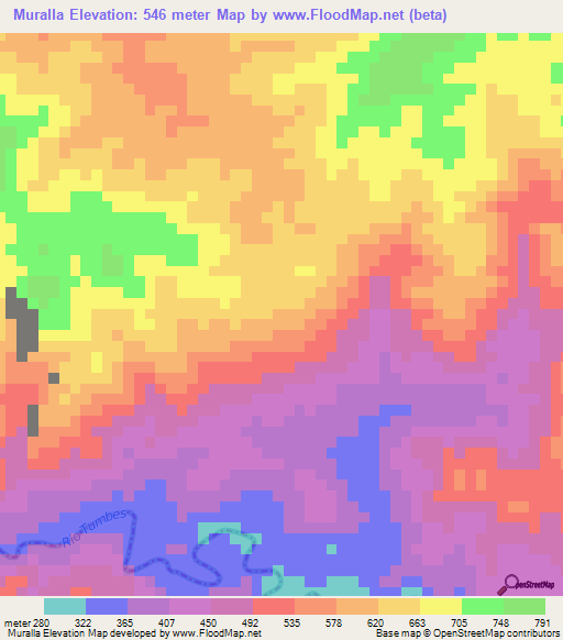 Muralla,Peru Elevation Map