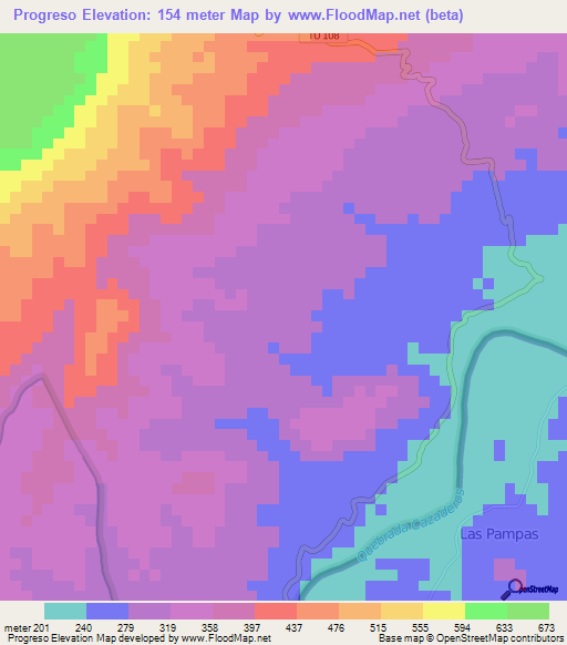 Progreso,Peru Elevation Map