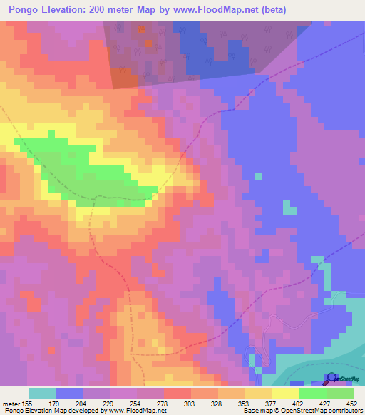 Pongo,Peru Elevation Map